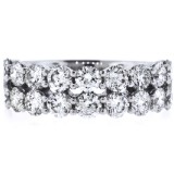 2 Row Round Diamond Wedding Band 2.58Cts tw